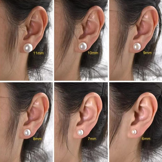 10mm Button Freshwater Pearl Drop Earrings 925 Silver