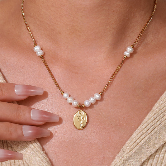 Rose Pearl Necklace