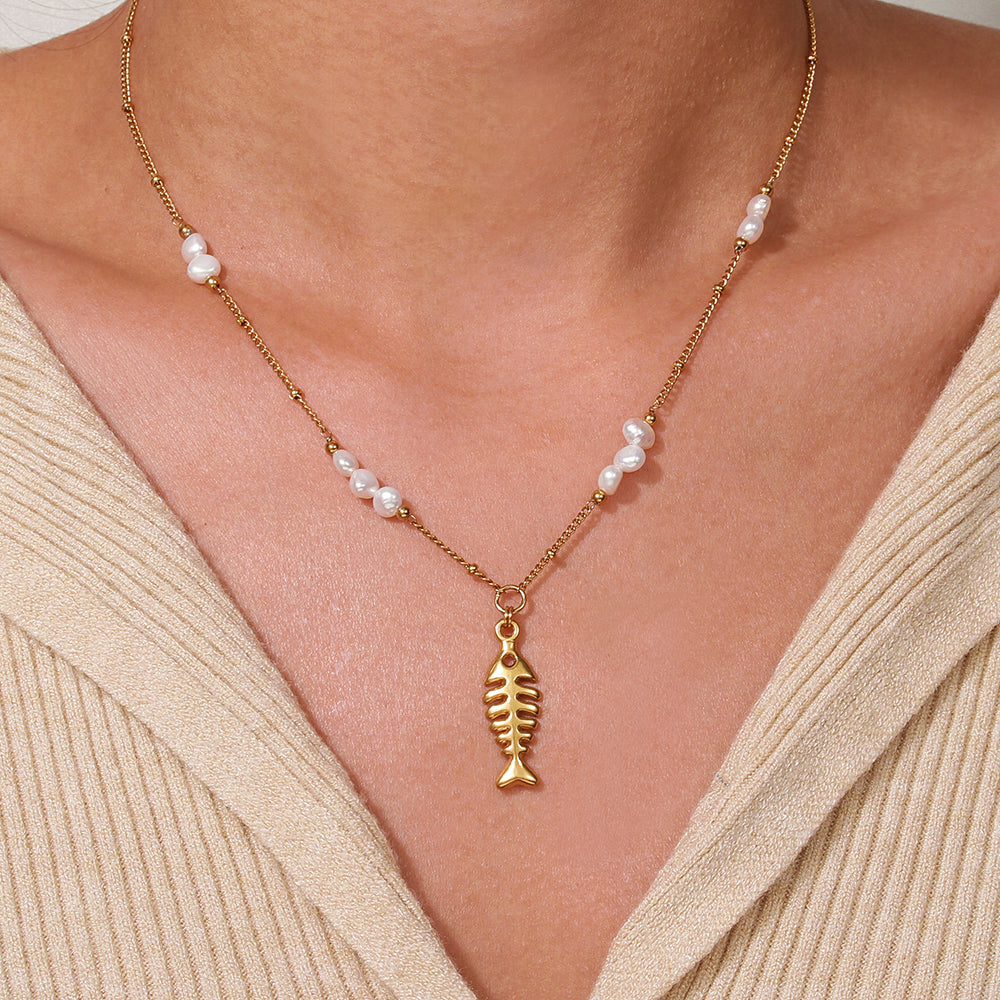 Fish Pearl Necklace