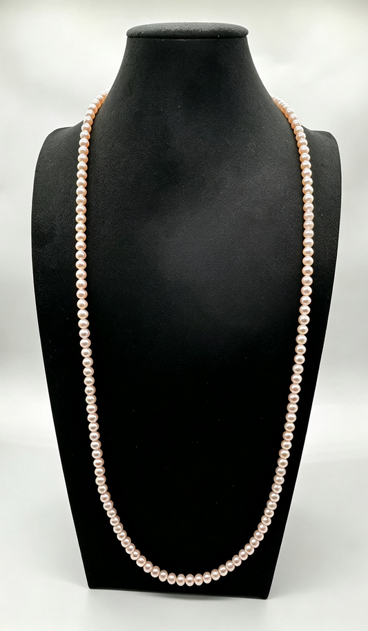 Pink Pearl Long Necklace Gold-Plated 79cm