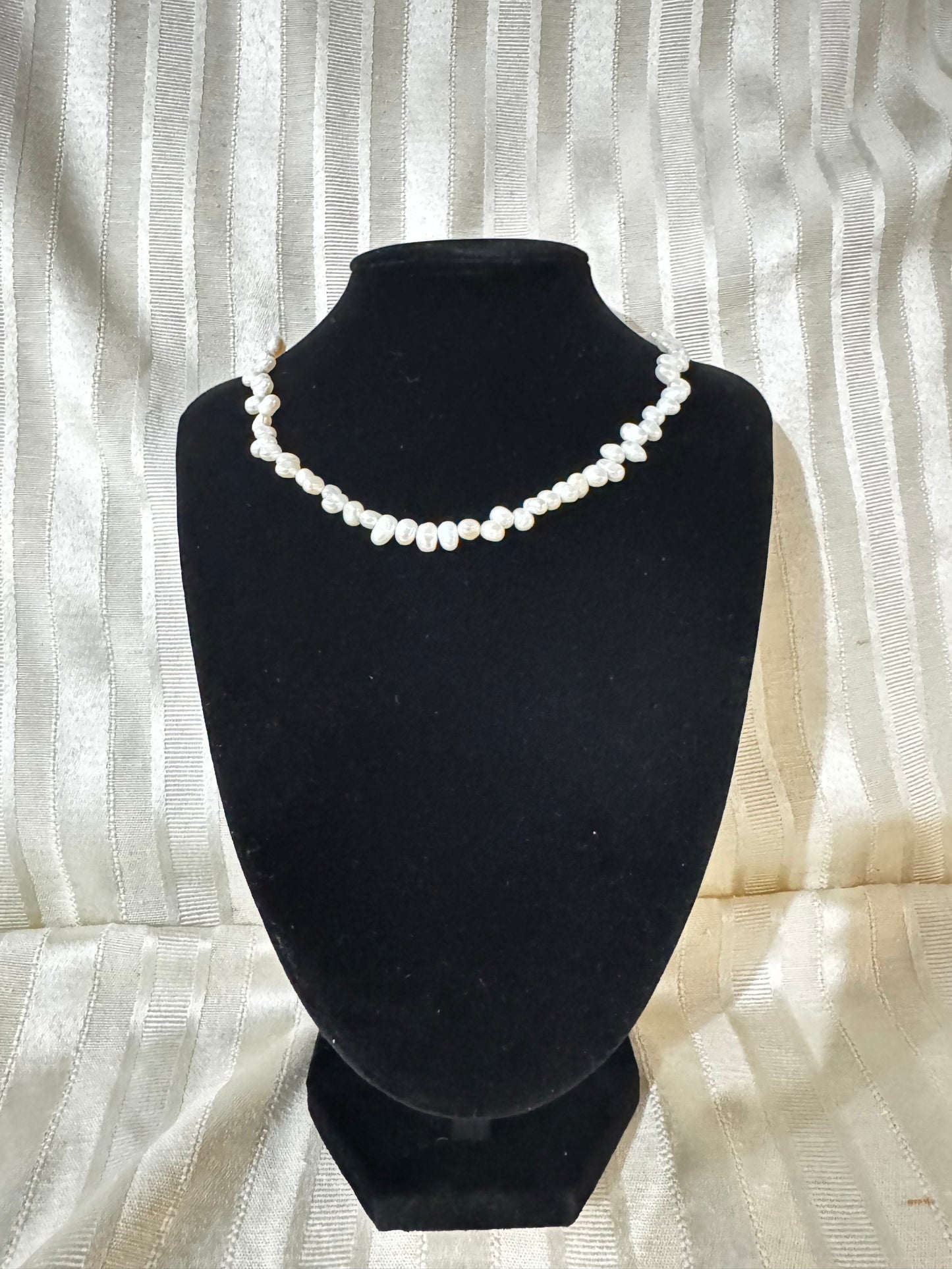 4mm Irregular Rice Pearl Full String Necklace