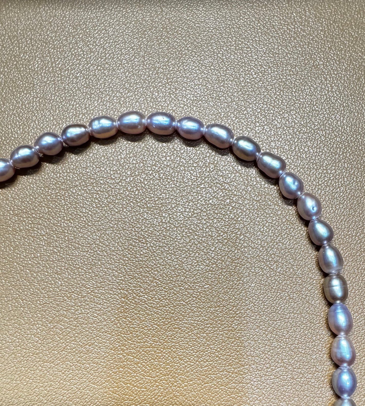 4mm Soft Purple Oval Pearl Full Strand Necklace 925 Silver