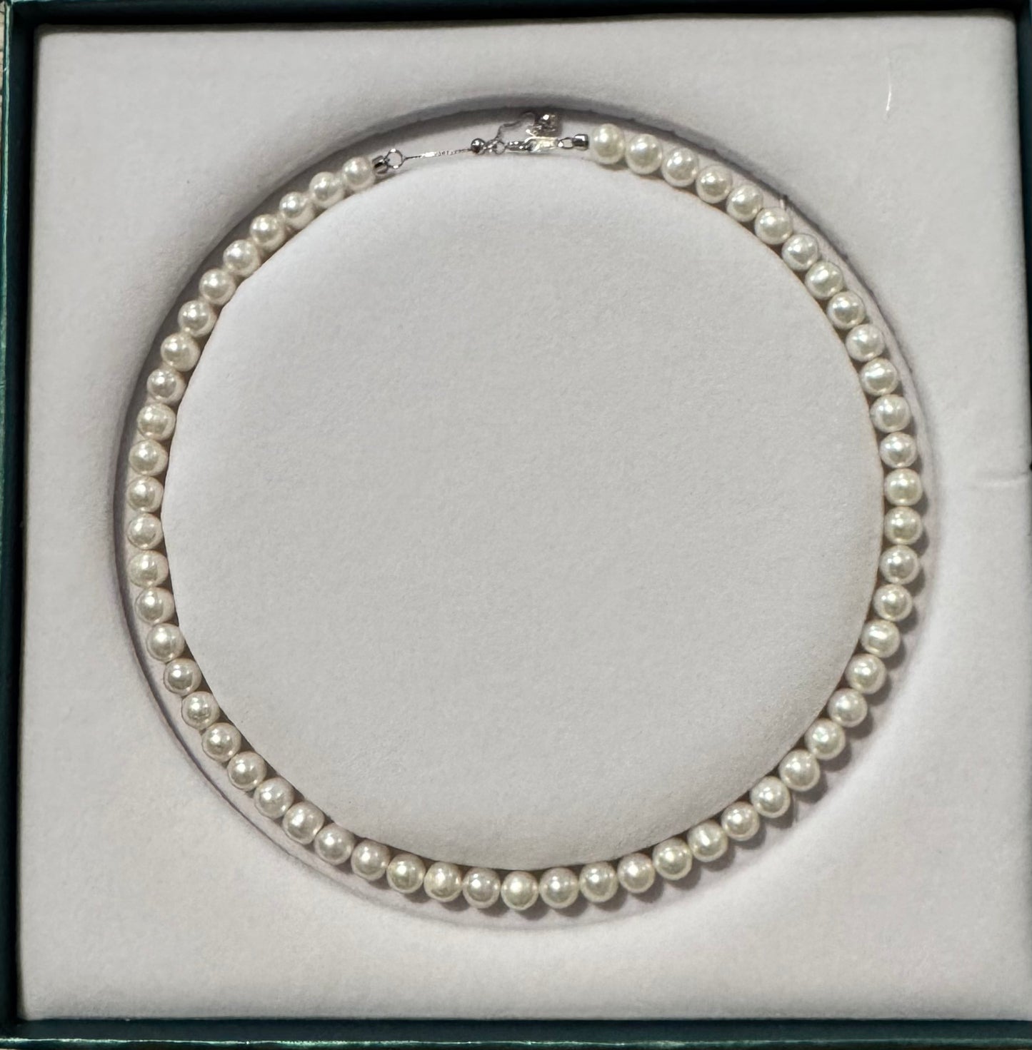 7mm Nucleus-Free White Freshwater Pearl Full Strand Necklace 925 Silver