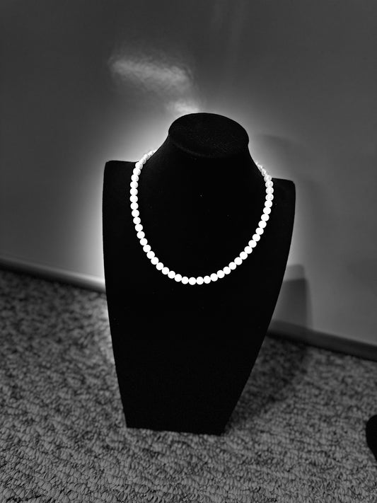 7mm Nucleus-Free White Freshwater Pearl Full Strand Necklace 925 Silver