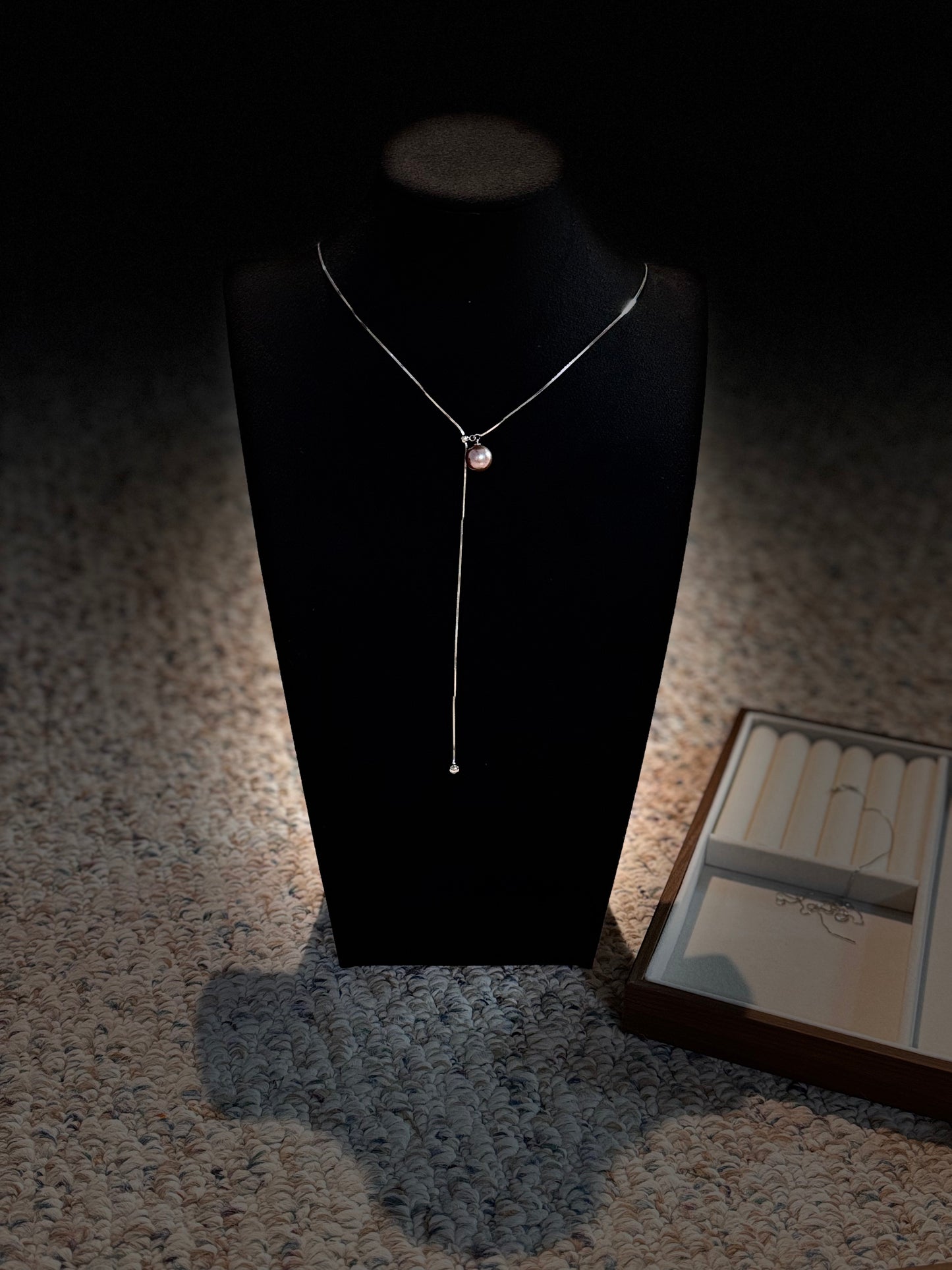 10mm Purple Edison Pearl Pendant Necklace 925 Silver Snake Chain