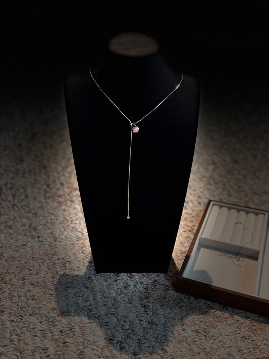 10mm Purple Edison Pearl Pendant Necklace 925 Silver Snake Chain