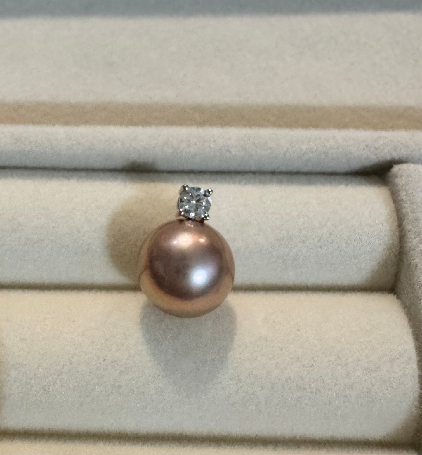 10mm Purple Edison Pearl Pendant with Zircon Inlay Bail