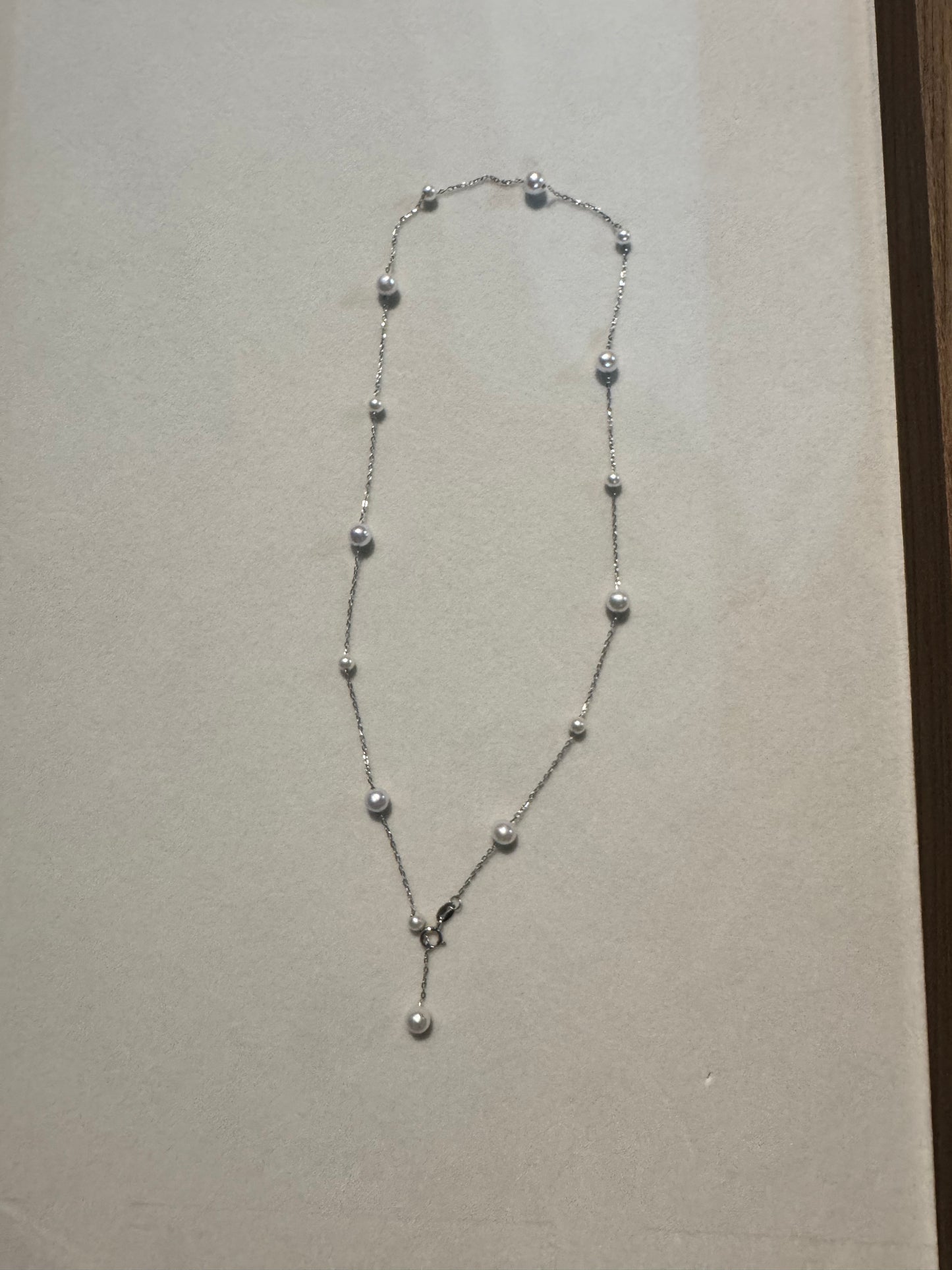 Starry Sky Freshwater Pearl Station Necklace 925 Silver