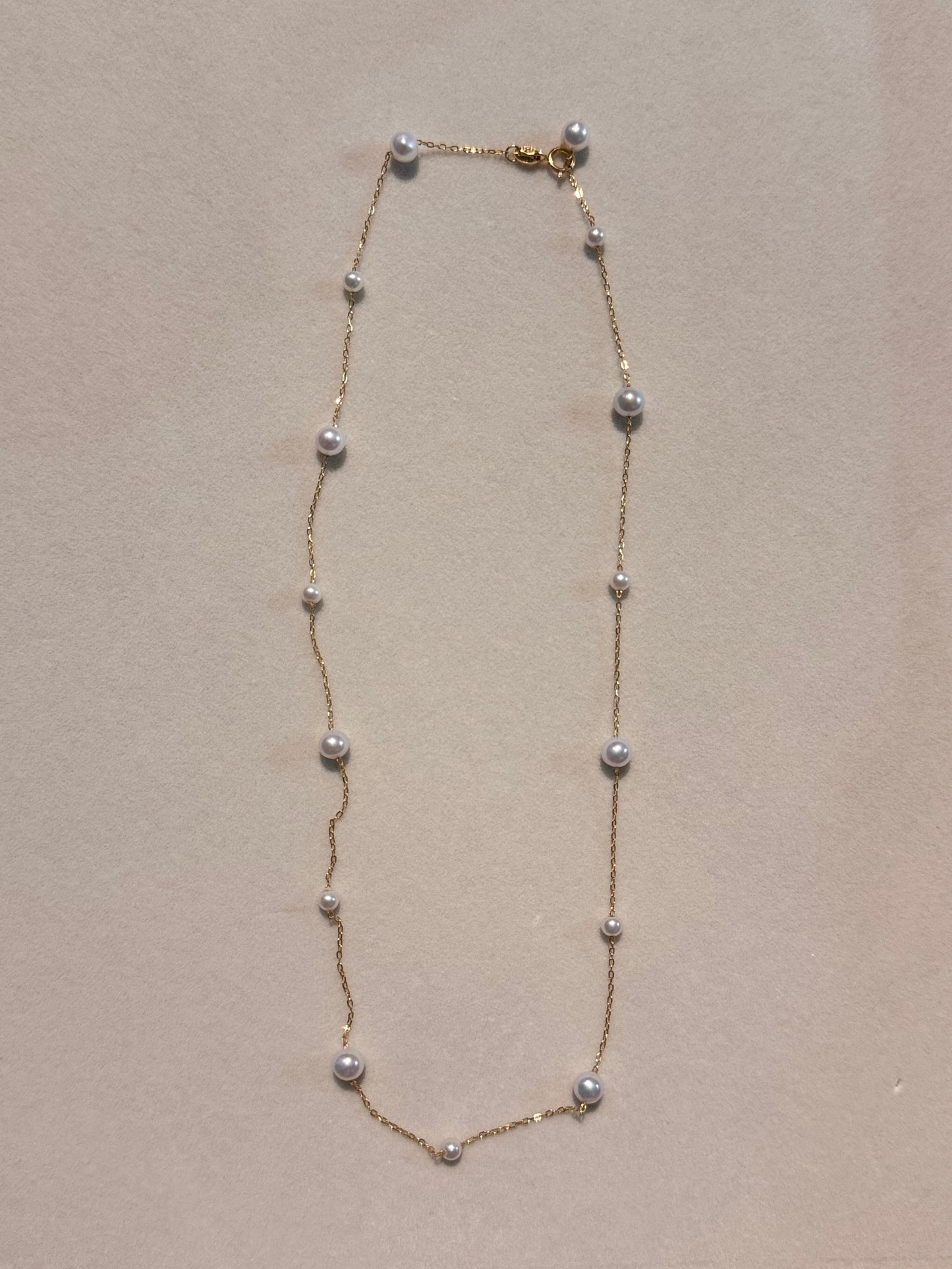 Starry Sky Freshwater Pearl Station Necklace 925 Silver