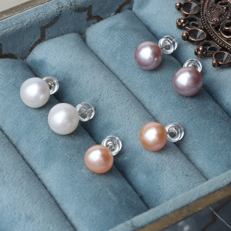 7mm Pearl Stud Earrings 925 Silver