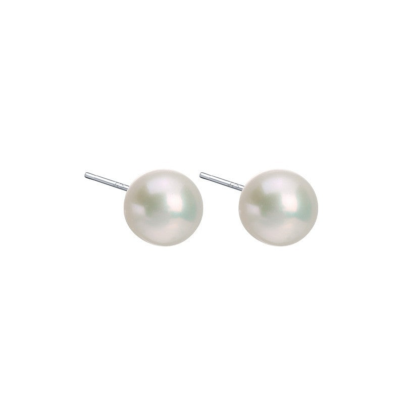 7mm Pearl Stud Earrings 925 Silver