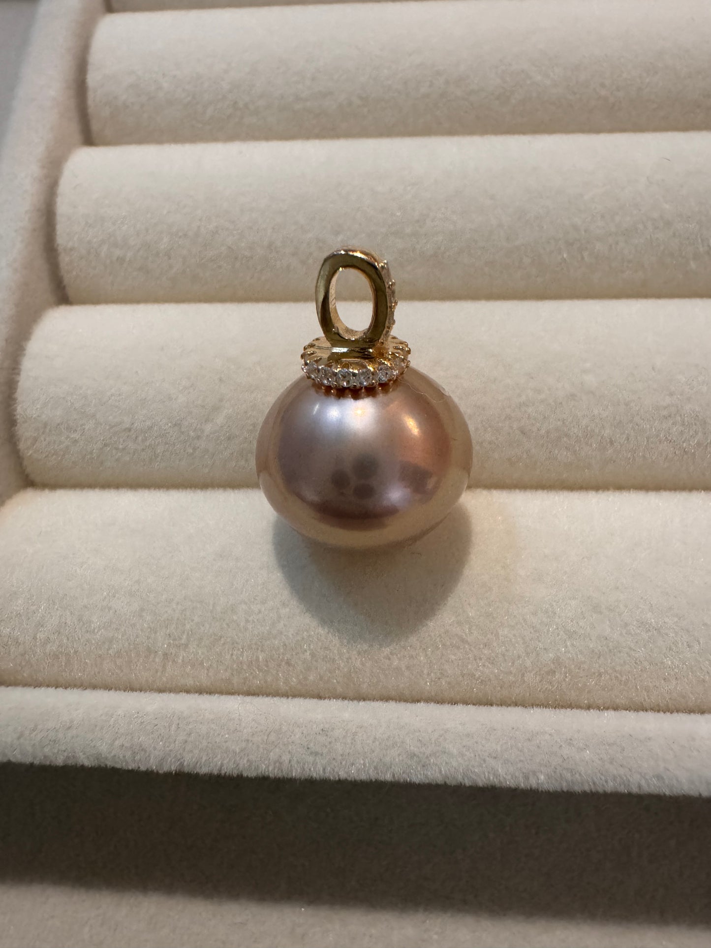 Metallic Purple Edison Freshwater Pearl Pendant – 14mm