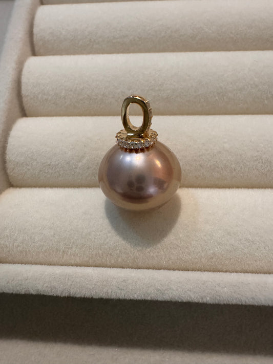 Metallic Purple Edison Freshwater Pearl Pendant – 14mm