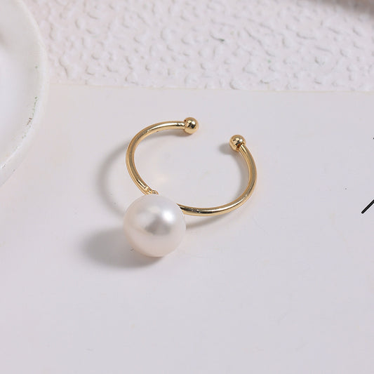 Classic Solitaire Pearl Ring