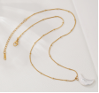 Baroque Pearl Crescent Pendant – Gold Stainless Steel Necklace