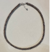 4mm Natural Metallic Purple Freshwater Pearl Full Strand Necklace 925 Silver