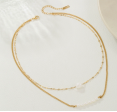 Double Layer Pearl Stainless Steel Necklace
